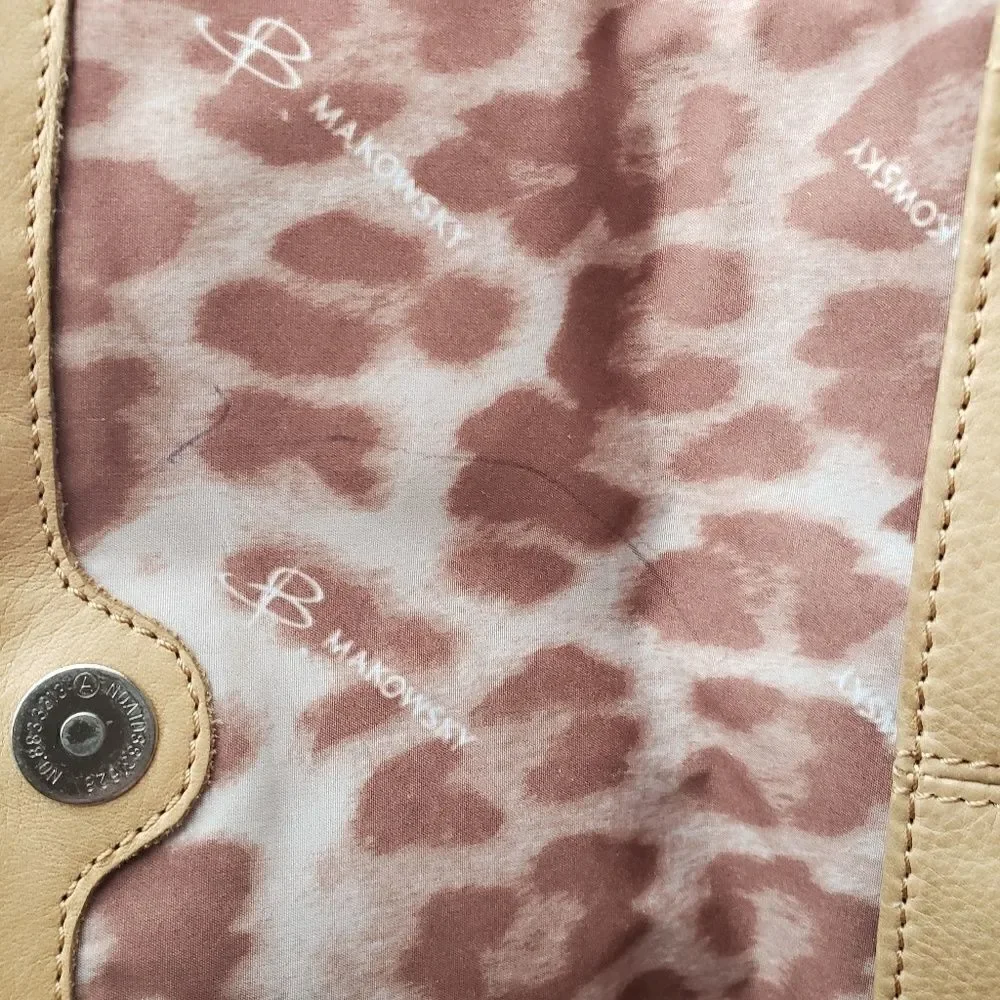 B. Makowsky tan/beige adjustable shoulder bag